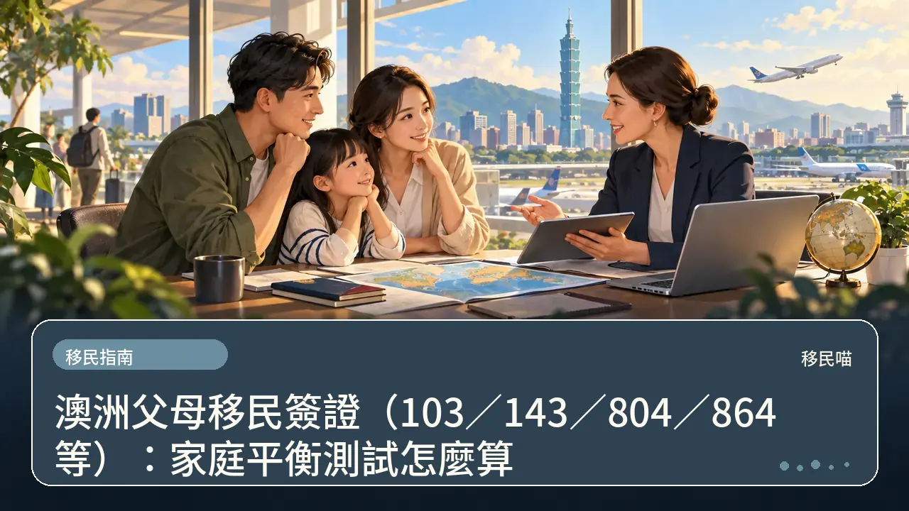 澳洲父母移民簽證（103／143／804／864 等）：家庭平衡測試怎麼算主題插畫