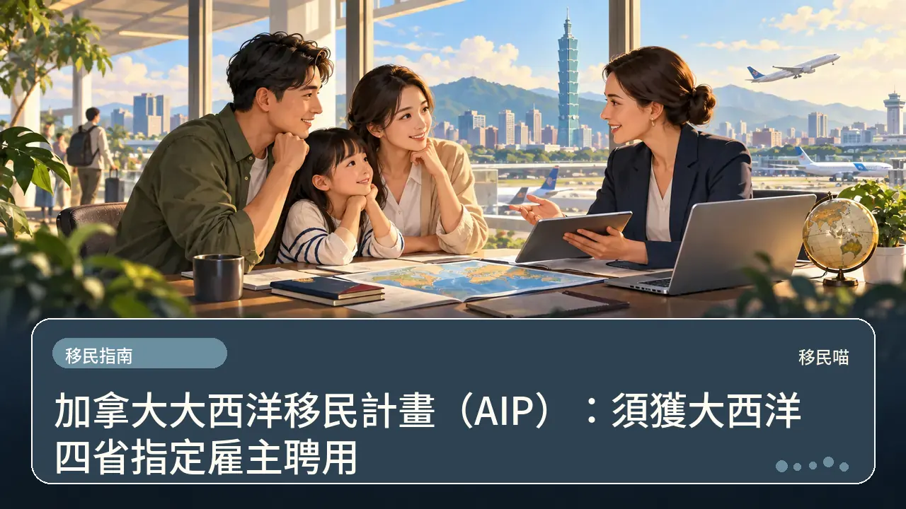 加拿大大西洋移民計畫（AIP）：須獲大西洋四省指定雇主聘用主題插畫