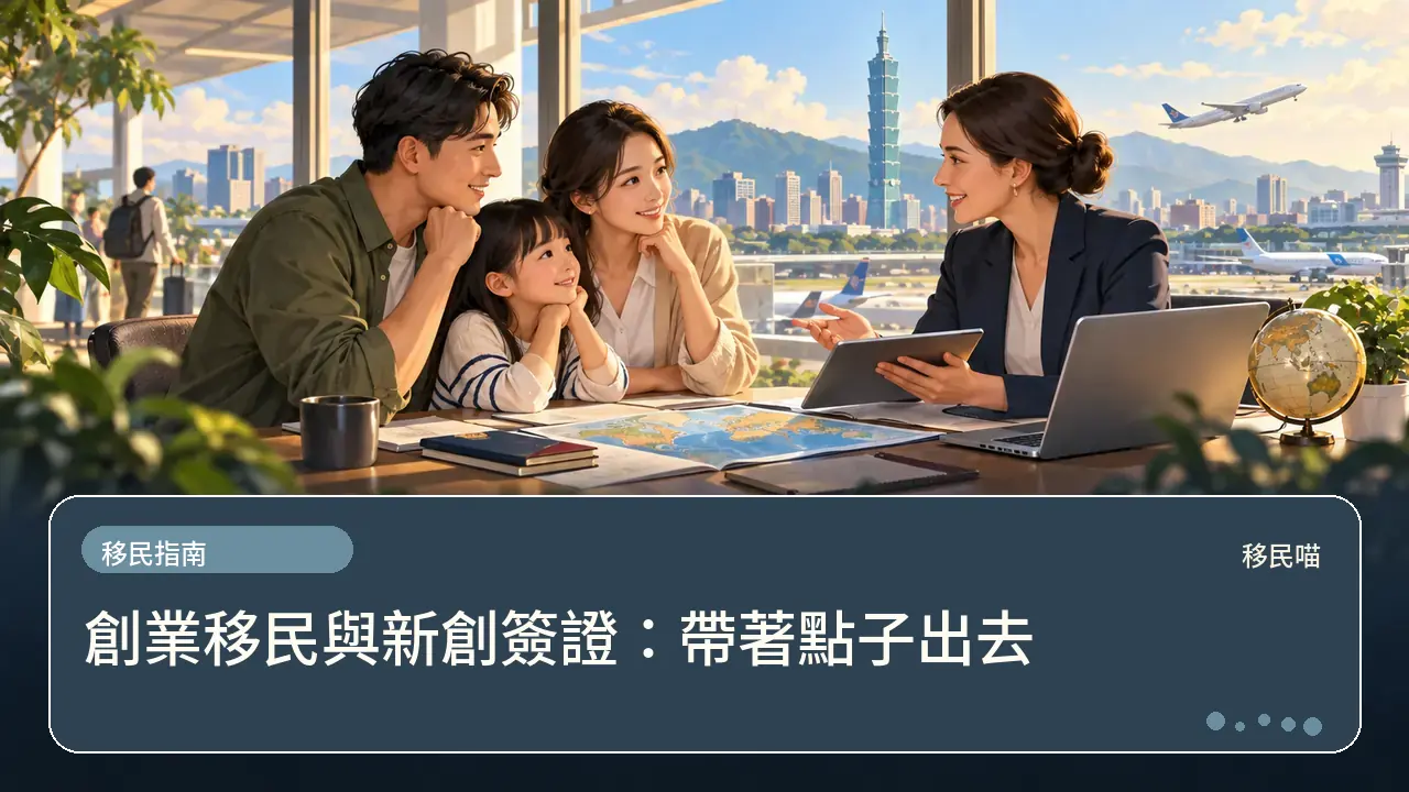 創業移民與新創簽證：帶著點子出去主題插畫