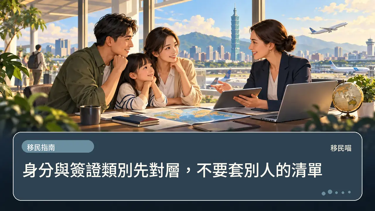 身分與簽證類別先對層，不要套別人的清單主題插畫