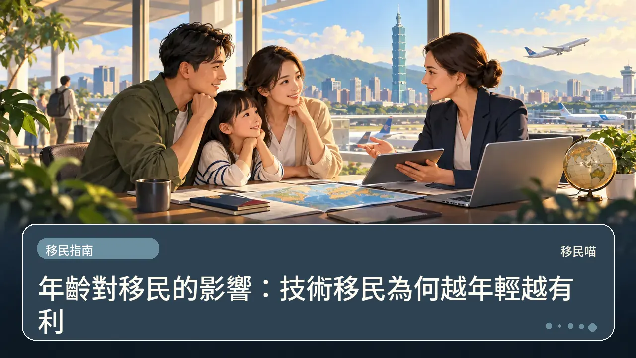 年齡對移民的影響：技術移民為何越年輕越有利主題插畫