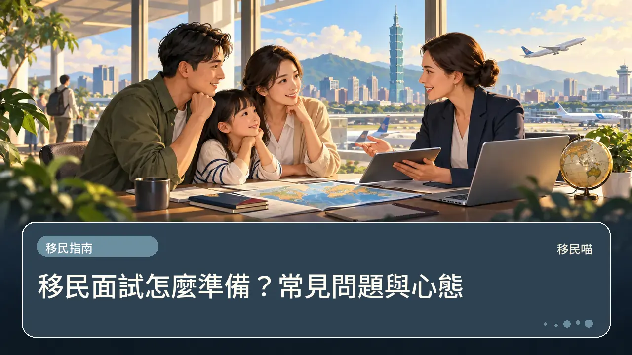移民面試怎麼準備?常見問題與心態主題插畫