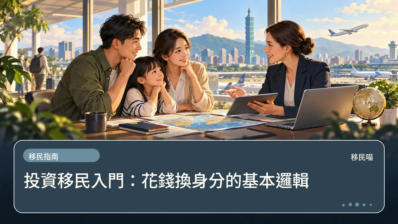 投資移民入門：花錢換身分的基本邏輯主題插畫