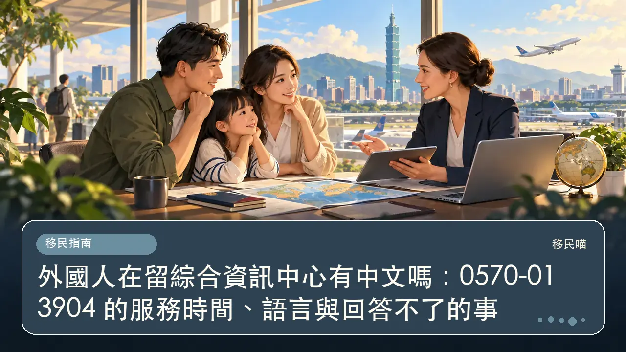 外國人在留綜合資訊中心有中文嗎：0570-013904 的服務時間、語言與回答不了的事主題插畫