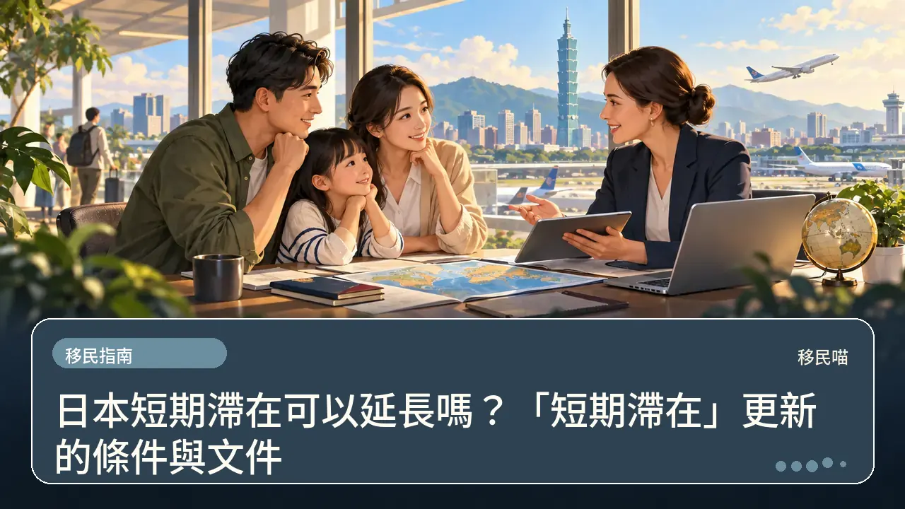 日本短期滯在可以延長嗎?「短期滯在」更新的條件與文件主題插畫
