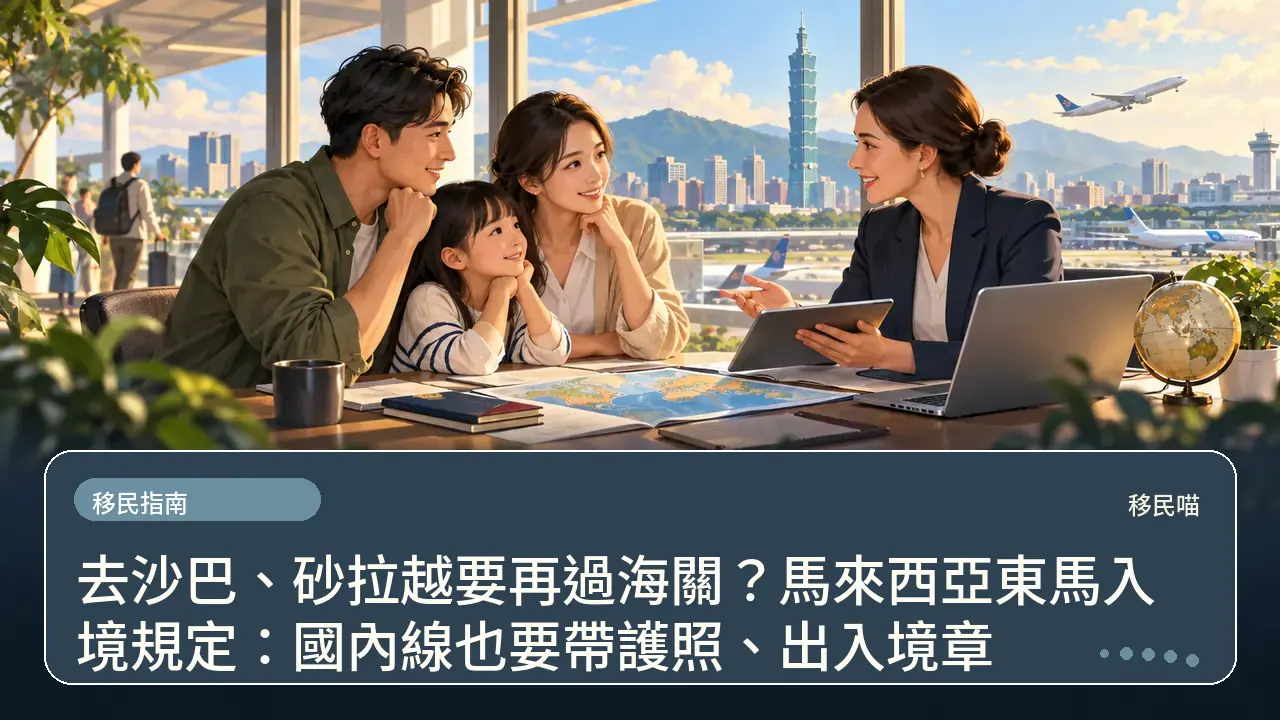 去沙巴、砂拉越要再過海關?馬來西亞東馬入境規定:國內線也要帶護照、出入境章主題插畫