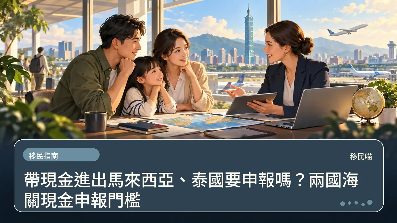 帶現金進出馬來西亞、泰國要申報嗎？兩國海關現金申報門檻主題插畫