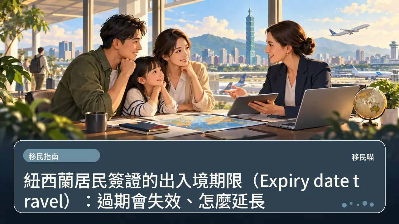 紐西蘭居民簽證的出入境期限（Expiry date travel）：過期會失效、怎麼延長主題插畫