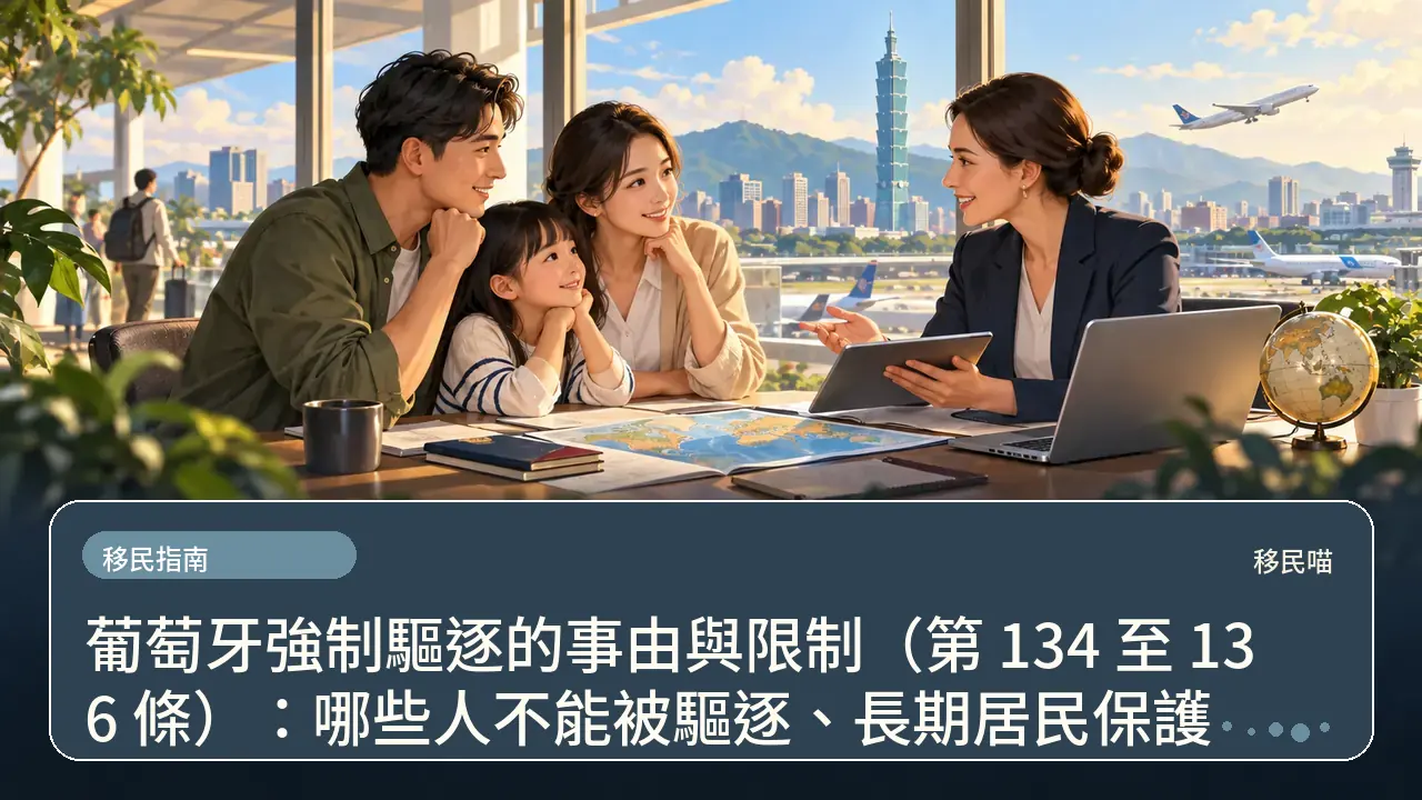 葡萄牙強制驅逐的事由與限制(第 134 至 136 條):哪些人不能被驅逐、長期居民保護主題插畫