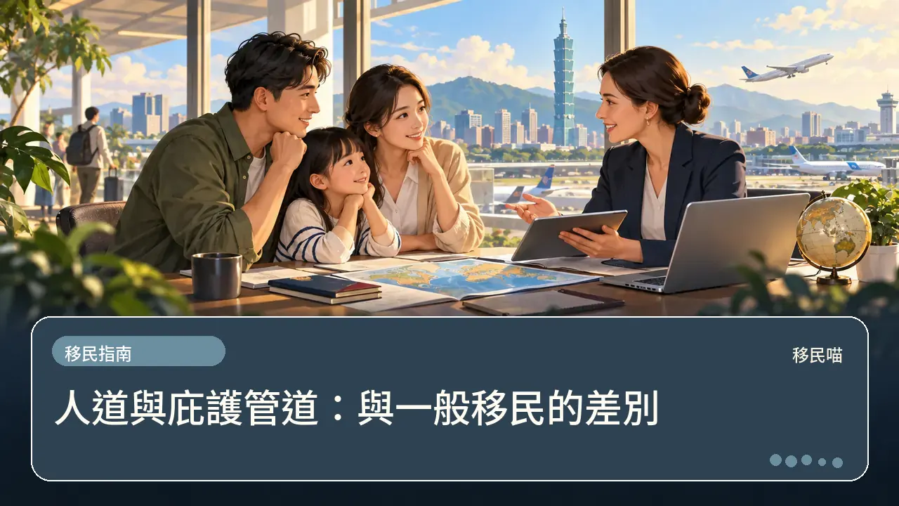 人道與庇護管道:與一般移民的差別主題插畫