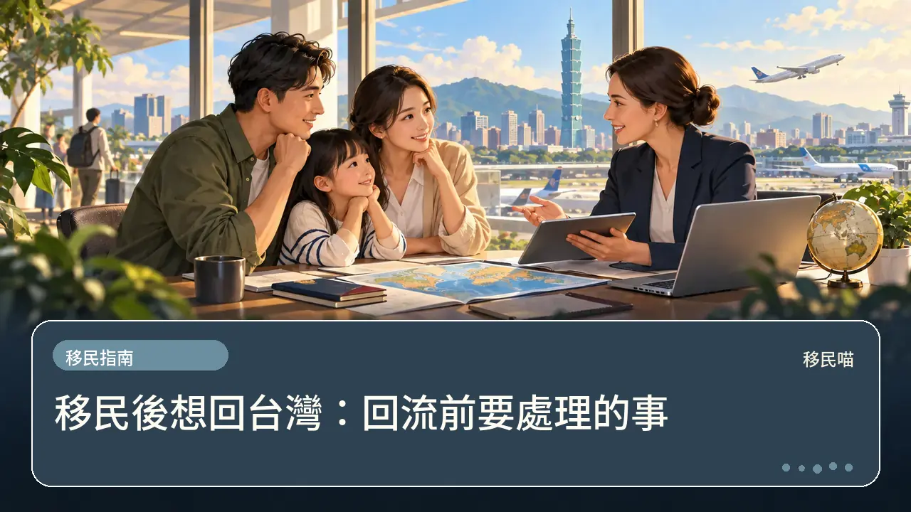 移民後想回台灣:回流前要處理的事主題插畫