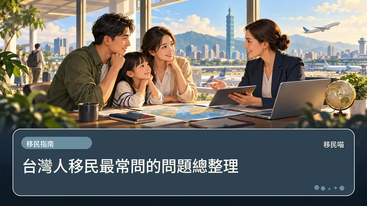 台灣人移民最常問的問題總整理主題插畫
