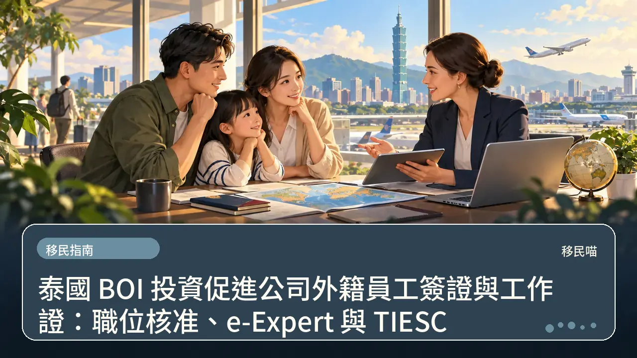 泰國 BOI 投資促進公司外籍員工簽證與工作證:職位核准、e-Expert 與 TIESC主題插畫
