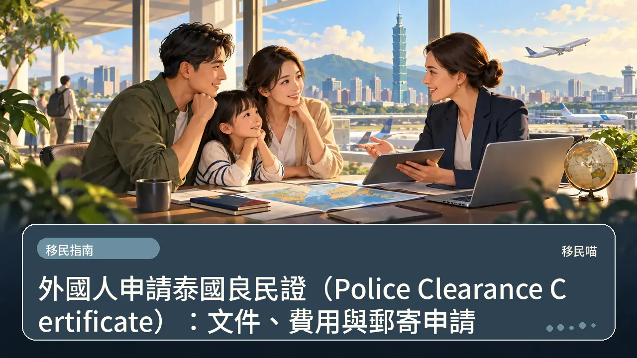 外國人申請泰國良民證（Police Clearance Certificate）：文件、費用與郵寄申請主題插畫