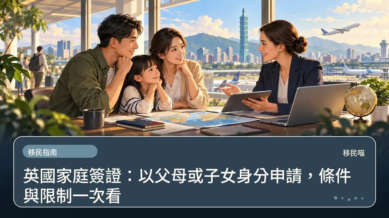 英國家庭簽證：以父母或子女身分申請，條件與限制一次看主題插畫